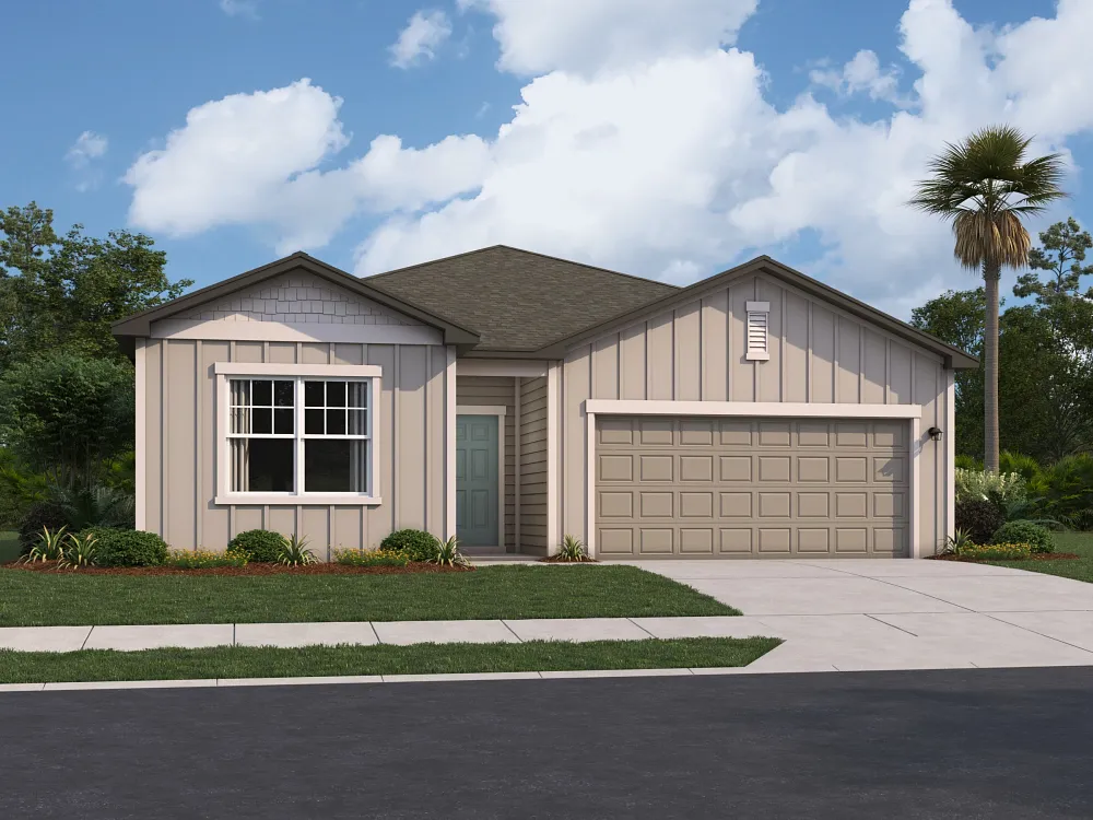 Fachada del modelo Equinox de Starlight Homes en Brookewater at Crossprairie