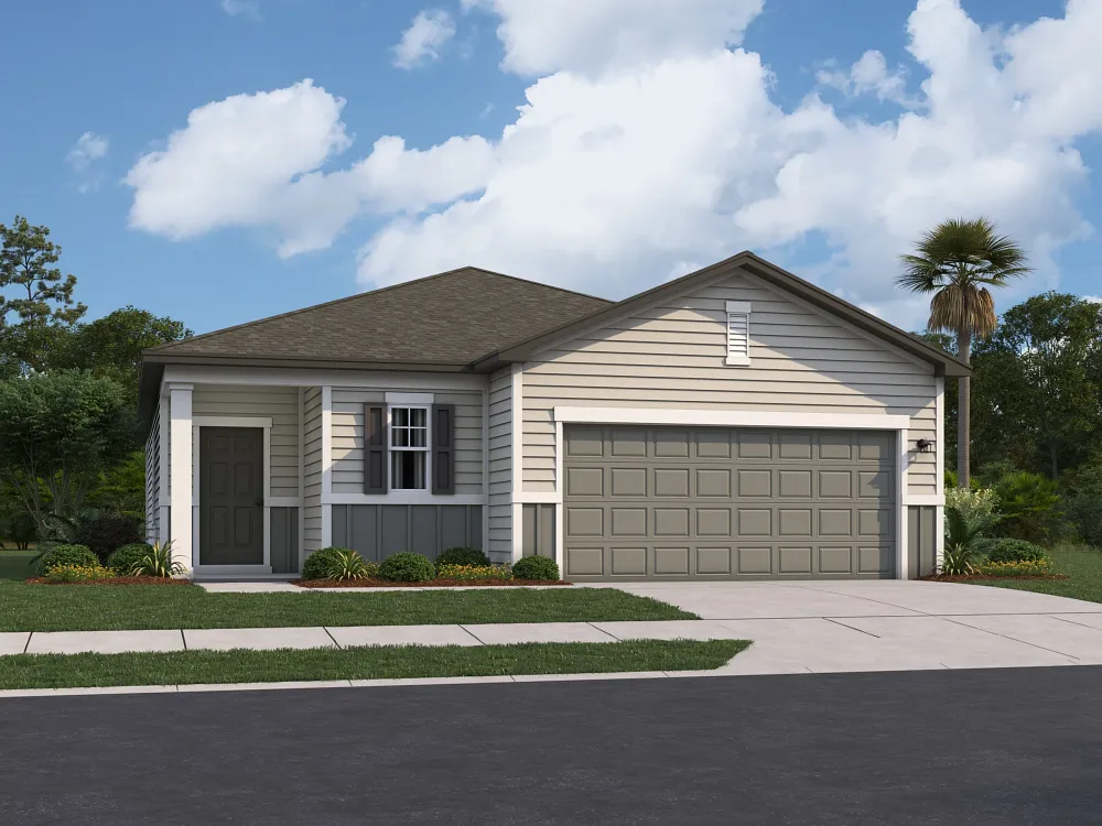 Fachada del modelo Glimmer de Starlight Homes en Brookewater at Crossprairie
