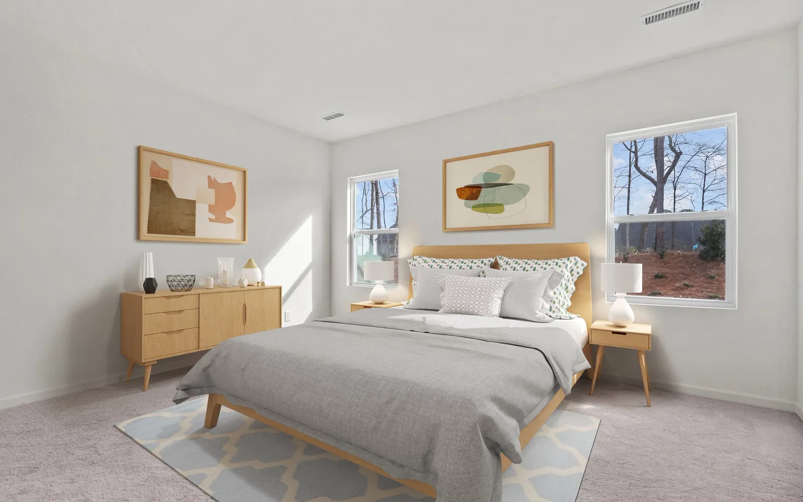 Recámara principal amplia en una casa nueva de Starlight Homes
