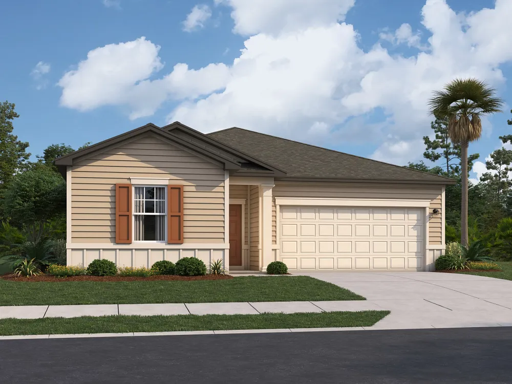 Fachada del modelo Hawking de Starlight Homes en Brookewater at Crossprairie