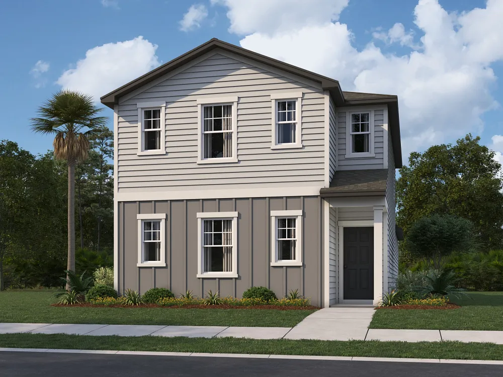 Fachada del modelo Keele de Starlight Homes en Brookewater at Crossprairie