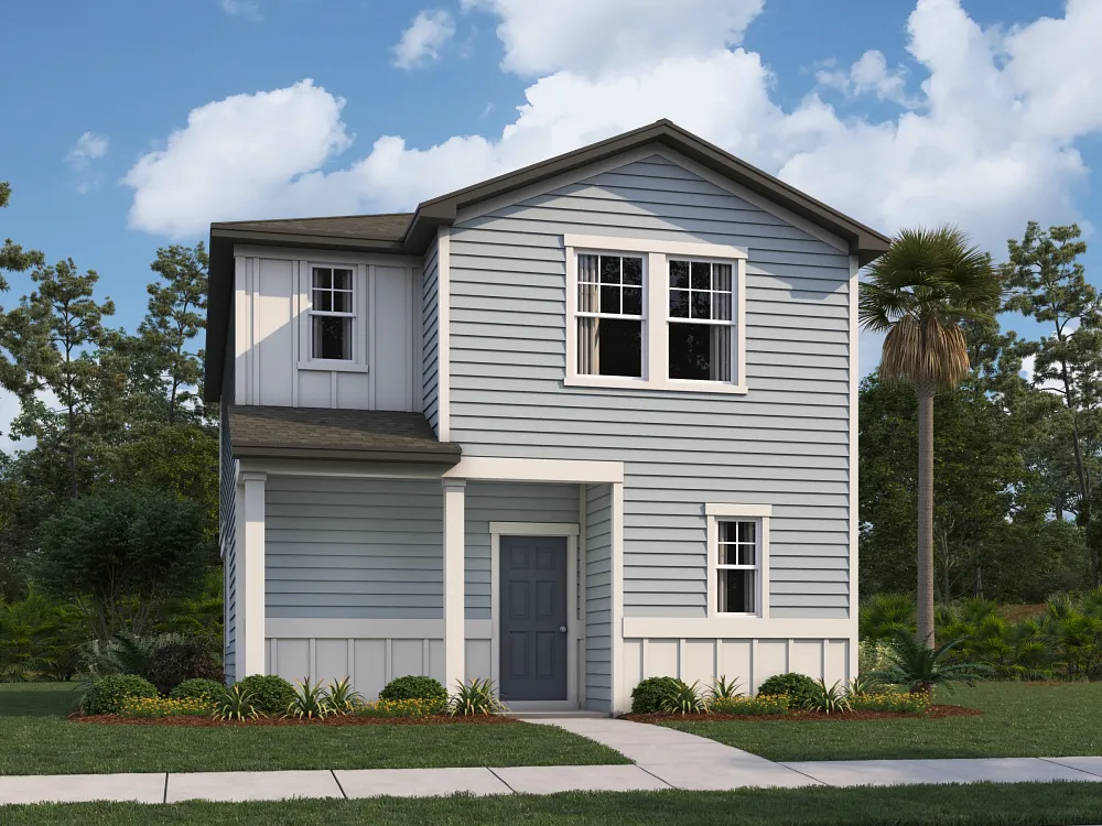 Fachada del modelo Maynard de Starlight Homes en Brookewater at Crossprairie