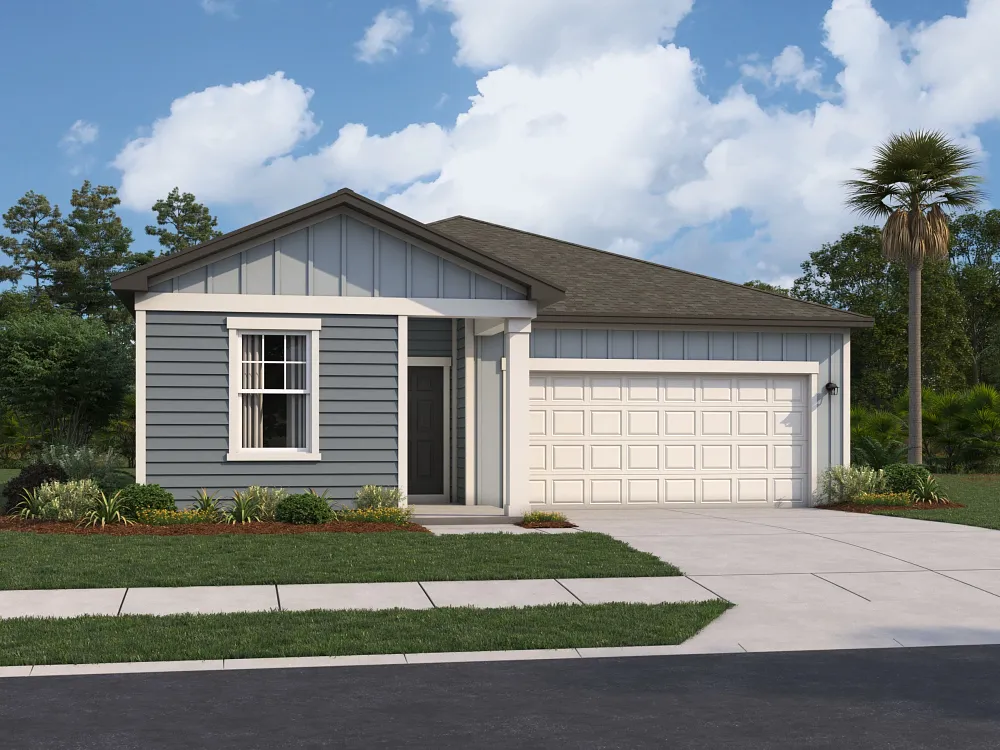Fachada del modelo Moonbeam de Starlight Homes en Brookewater at Crossprairie