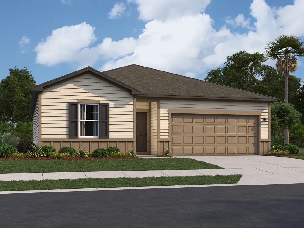 Fachada del modelo Polaris de Starlight Homes en Brookewater at Crossprairie